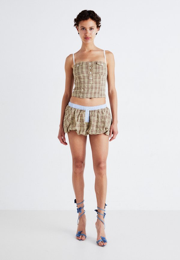 CHECKED CORSET - Top - beige3