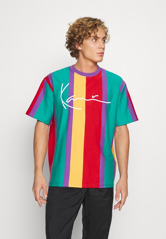 SIGNATURE STRIPE TEE UNISEX - Camiseta estampada - purple