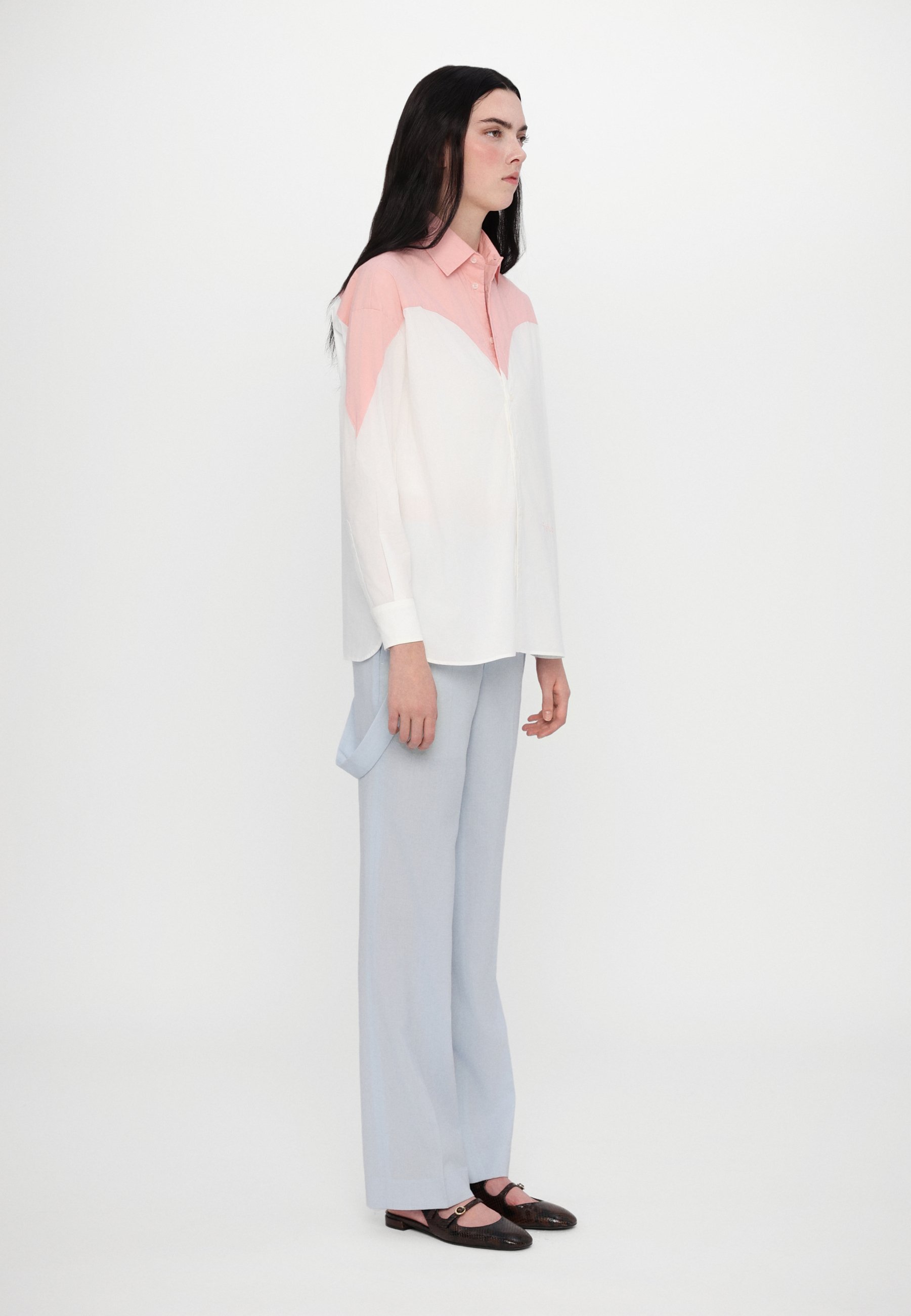 売れ筋商品|||フィオルッチ シャツ レディース トップス EMBROIDERED HEART SHIRT - Button-down blouse - white/light pink Fiorucci EMBROIDERED HEART SHIRT - Button-down blouse