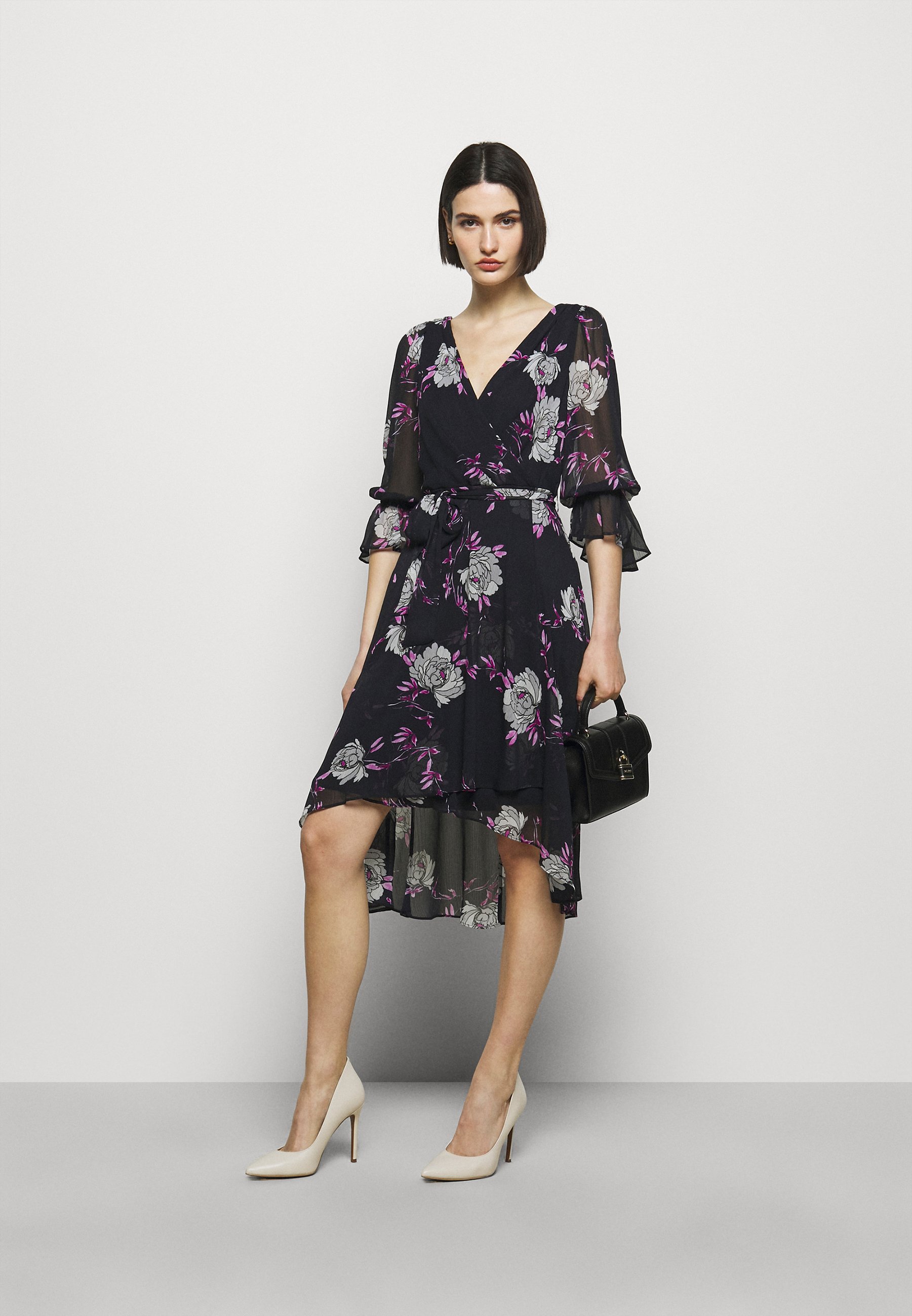lipsy courtney print wrap dress