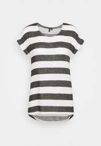 Vero Moda Tall - VMWIDE STRIPE - T-shirt print - snow white/black Miniatuurafbeelding 1