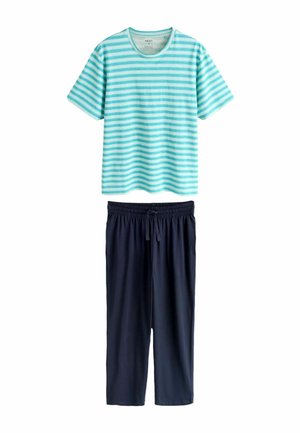 REGULAR FIT - STRIPE SHORT SLEEVE SET   - Pizsama szett - blue