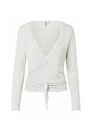 Pieces, WRAP TOP PCBARBERA ROYA - Top s dlhým rukávom - light grey melange