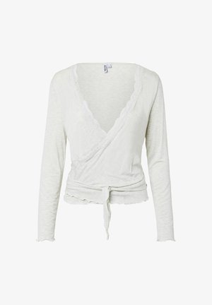 Pieces, WRAP TOP PCBARBERA ROYA - Top s dlhým rukávom - light grey melange