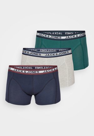 Jack & Jones JACOLIVER SOLID TRUNKS 3 PACK - Boxers - sea moss/navy blazer/light grey melange