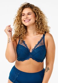 Devoted By Zizzi Triangle bra - blue opal