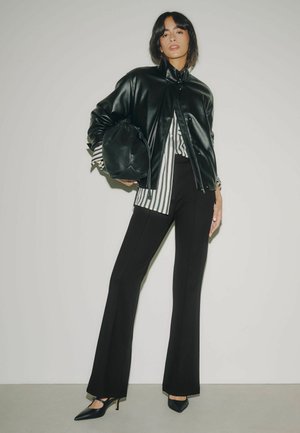 Next, TALL FIT - PINTUCK PONTE BOOTCUT TROUSERS - Trousers - black