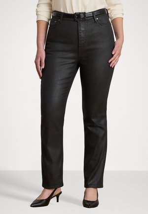 COATED HIGH-RISE STRAIGHT ANKLE JEAN - Egyenes szárú farmer - black
