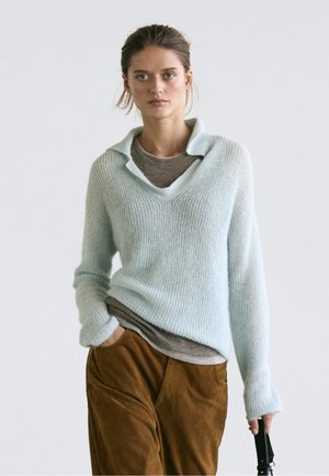 Massimo Dutti POLO NECK - Svetr - blue