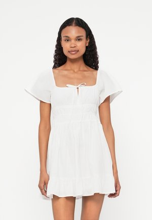 ROUCHE MINI DRESS - Päevakleit - ecru