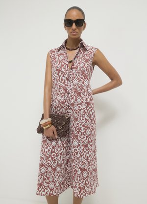SMANICATO FANTASIA BICOLOR - Shirt dress - var mattone