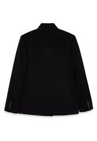 Mustvalge ülikond, millel on kohandatud lõikega, seljaosas ühekordne lõhe, sooniklõikega krae ja igas varrukas neli nööpi. Sujuv, struktuurne kangastekstuuri.