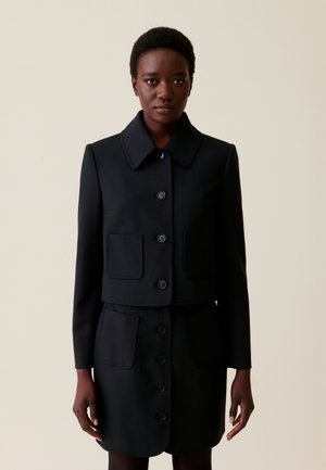 VESTE BOÎTE LAINE MÉLANGÉE - Chaqueta fina - noir