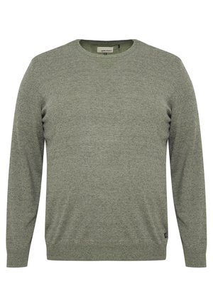 Kapuzenpullover in Olivgrün, aus weichem, strukturiertem Stoff gefertigt. Mit langen Ärmeln und gerippten Bündchen sowie Saum, mit einem Etikett auf der unteren linken Seite.