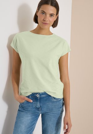 Cecil, T-SHIRT MIT BOAT NECK UND STRUKTUR - T-paita - raw matcha lime