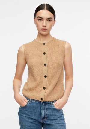 comma STRICKJACKE - Weste - sandstein