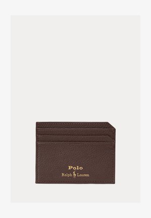 Polo Ralph Lauren, PEBBLED LEATHER CARD CASE UNISEX - Wallet - dark brown