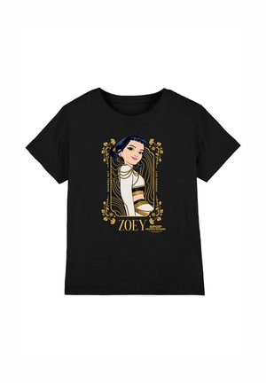 NETFLIX, KPOP DEMON HUNTERS ZOEY GOLDEN FRAME UNISEX - Print T-shirt - black