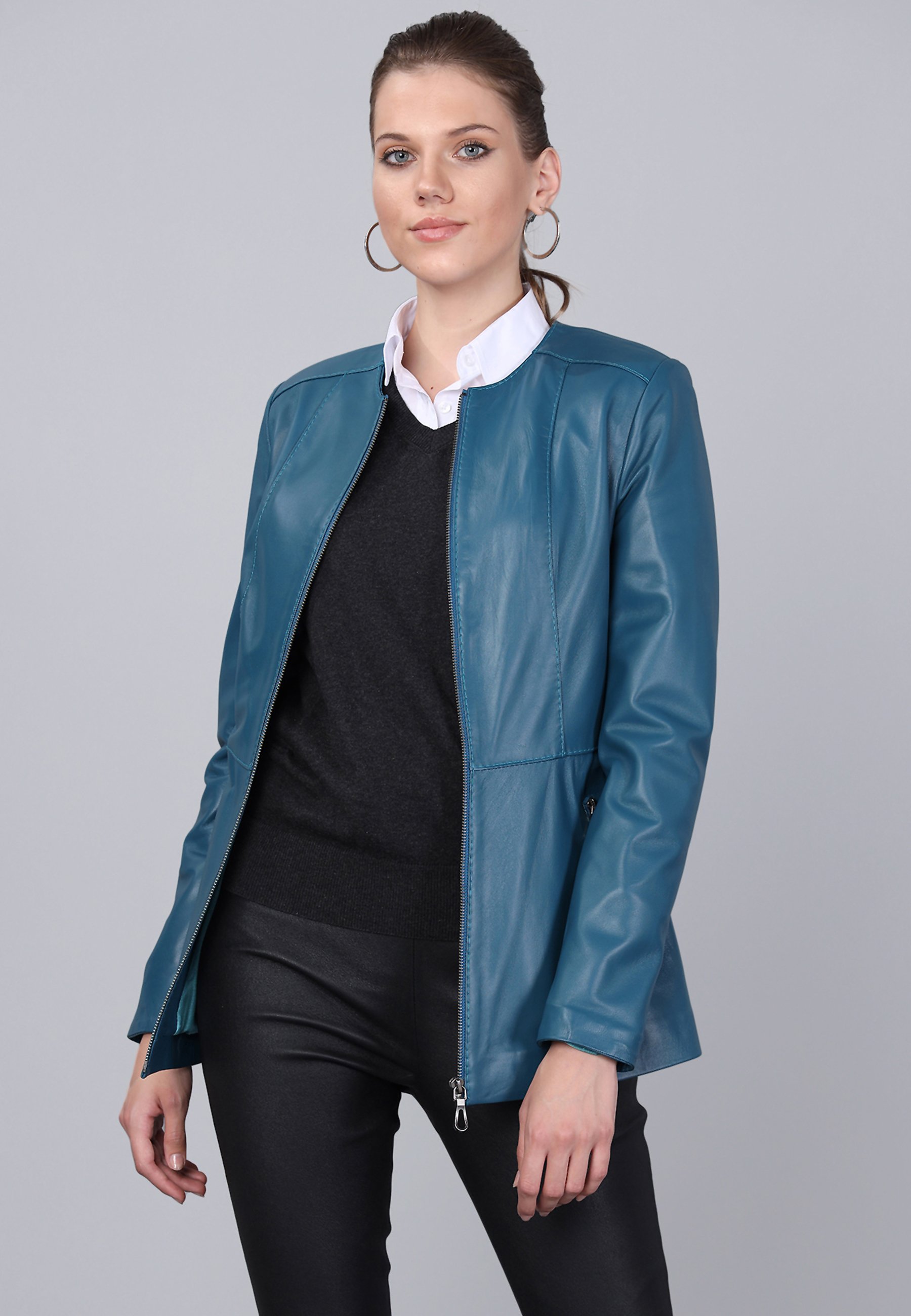 Basics and More Giacca di pelle - black/nero - Zalando.it