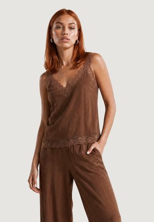 I AM, TOP CRINKLE PIZZO 53127 - Camicetta - chocolate