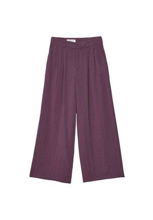 Stradivarius, RUSTIC WIDE-LEG TROUSERS - Pantalon classique - dark red