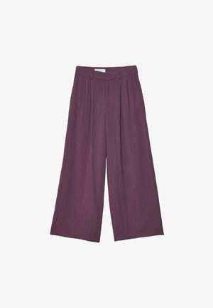 Stradivarius, RUSTIC WIDE-LEG TROUSERS - Pantalon classique - dark red