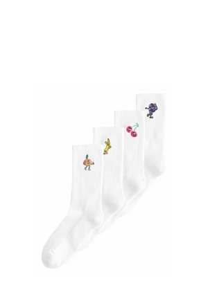 4 PACK - Socken - white fun fruit embroidered