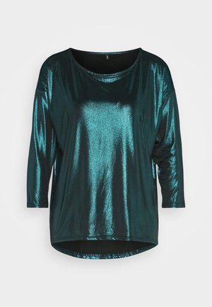 ONLY ONLELISA 3/4 SHINE - Camiseta de manga larga - black/bayberry