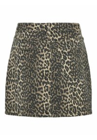 VILA VICHIA LEOPARD SHORT - Falda vaquera - birch