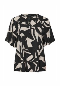 Yours Clothing TIE NECK SLEEVE - Pusero - black