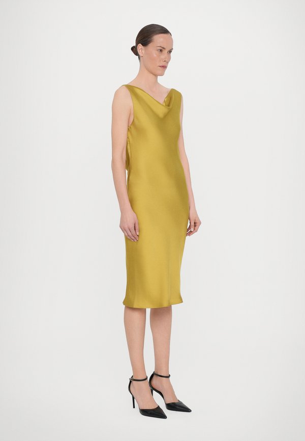 SLEEVELESS LOW BACK DRAPE DRESS BELOW KNEE - Cocktail dress / Party dress - asparagus2