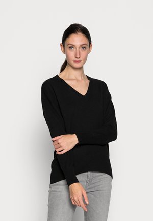 ALLIDA V NECK - Stickad tröja - black