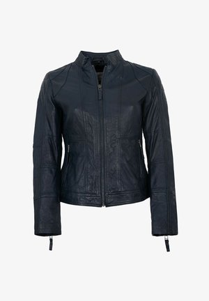 VIGNI - Leather jacket - dunkelblau