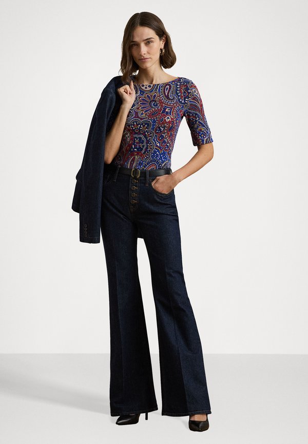 PAISLEY STRETCH COTTON BOATNECK TEE - Print T-shirt2