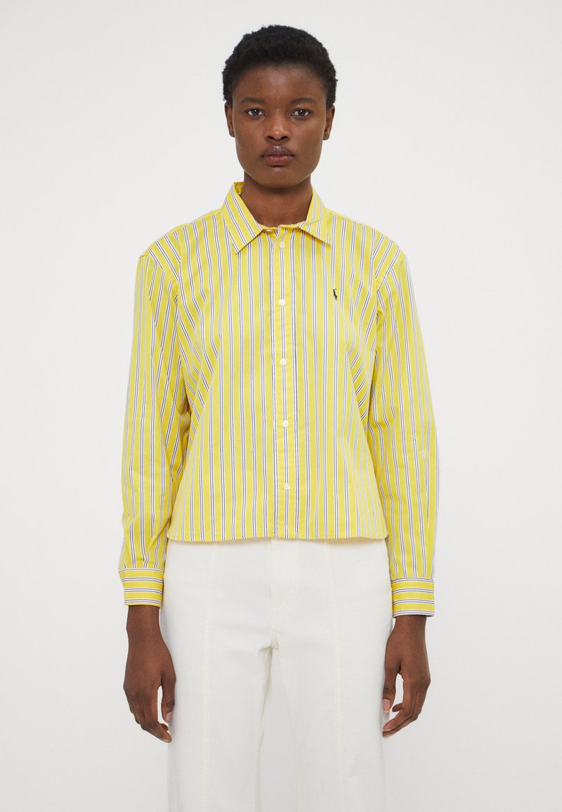 Polo Ralph Lauren CROPPED BOXY STRIPED COTTON SHIRT - Hemdbluse - yellow/white/ blue
