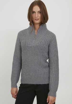 b.young Strickpullover - mid grey melange