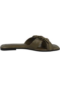 Tamaris Mules - dark olive