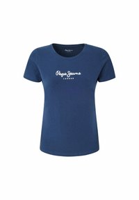 Laivastonsininen puuvillainen t-paita, jossa on pyöreä pääntie ja lyhyet hihat. Etupuolella on valkoinen "Pepe Jeans London" -logo.