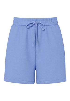 Lys blå casual shorts med elastisk midjerem og justerbar snor, designet for komfort og enkel bruk.