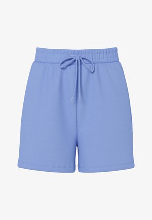 Lys blå casual shorts med elastisk midjerem og justerbar snor, designet for komfort og enkel bruk.