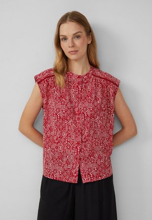 MIT RAFFUNG DETAIL - Button-down blouse - mohnrot