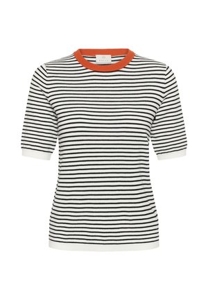 Kaffe, KALIZZA NARROW STRIPED - Tričko s potlačou - chalk black - tigerlily