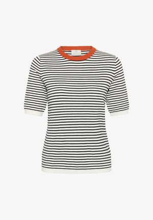 Kaffe, KALIZZA NARROW STRIPED - Tričko s potlačou - chalk black - tigerlily