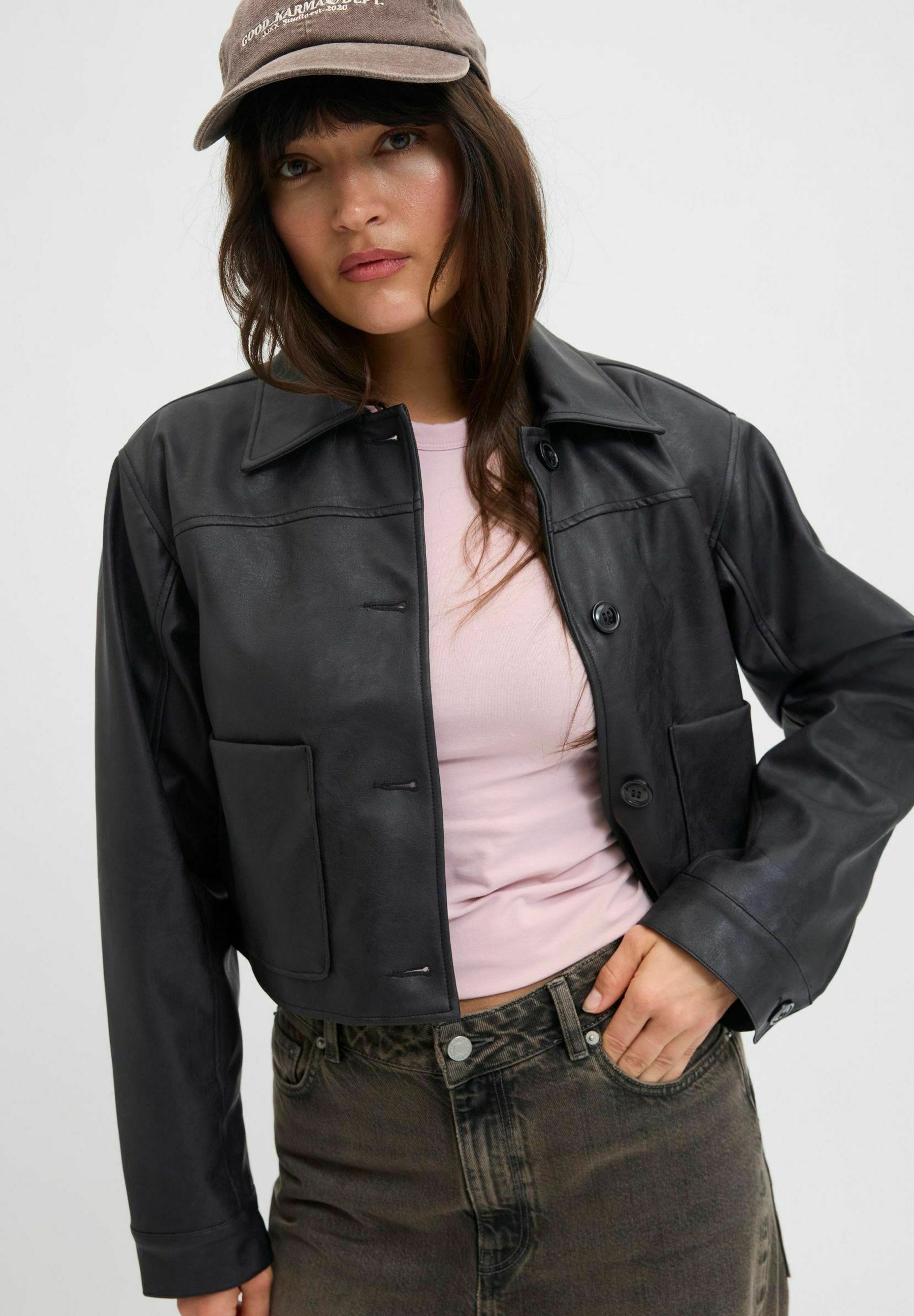 JJXX MAI - Faux leather jacket - black - Zalando.co.uk