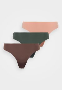 Björn Borg PERFORMANCE THONG 3 PACK - String - brown/grey/pink