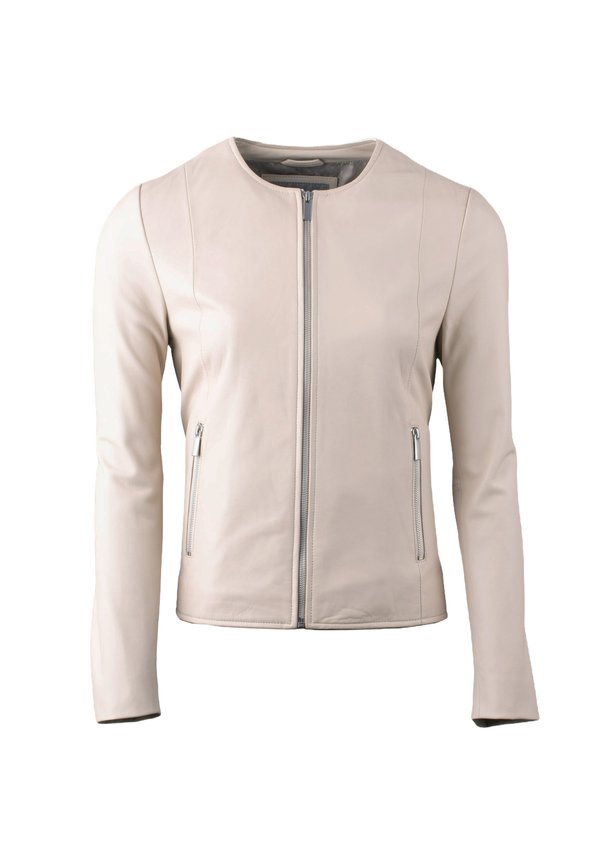 CROSBY COLLARLESS  - Leather jacket - parchment2