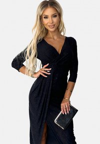 Chelsea Clark SHINY AND A SLIT ON THE LEG - Oblečenie na špeciálnu príležitosť - metallic black silver-coloured black