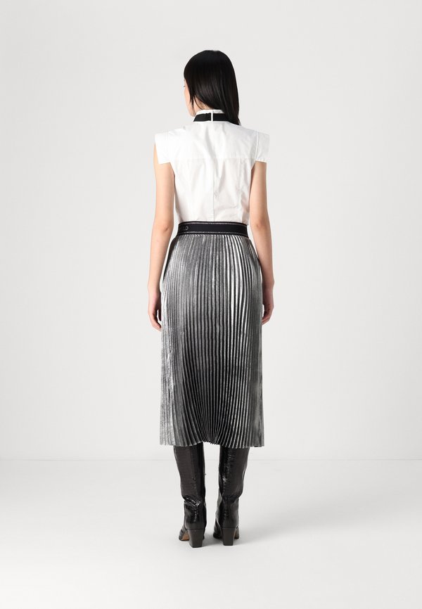FOIL PLEATED SKIRT - A-line skirt - gunmetal2