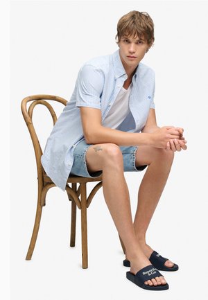 Superdry & Co, SUPERDRY COMPANY LOGO HIGH BUILD SLIDERS.. - Pantolette flach - eclipse navy off white
