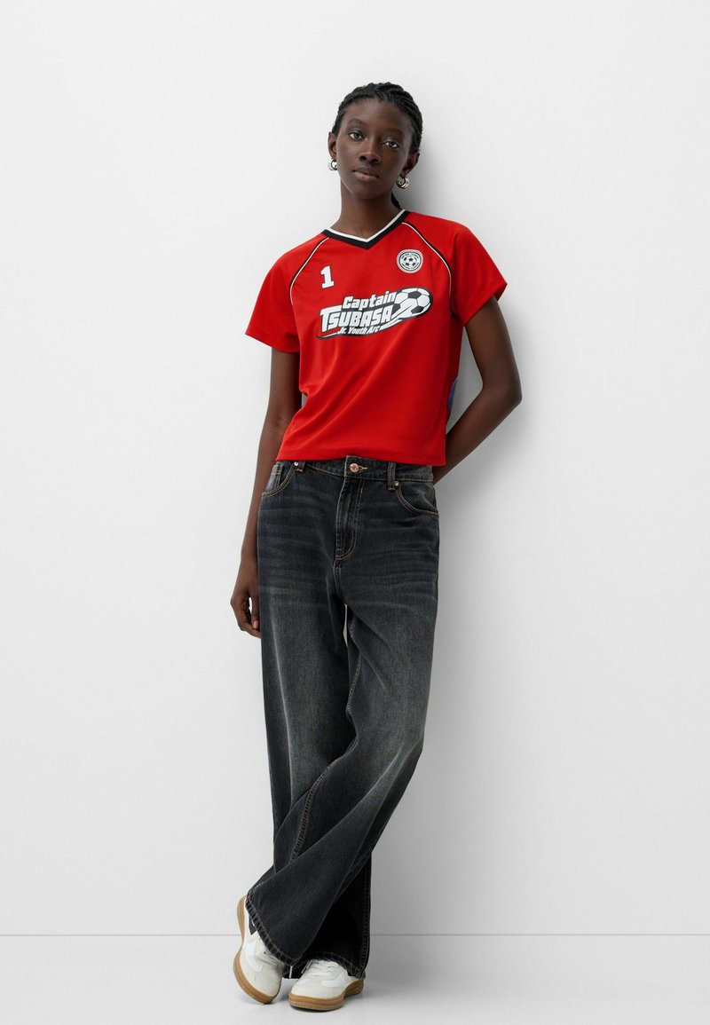 Bershka T-shirt print rood